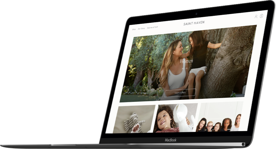 Computer with Saint Haven website